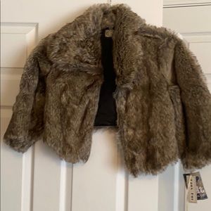 Girls Faux Fur Cropped Jacket